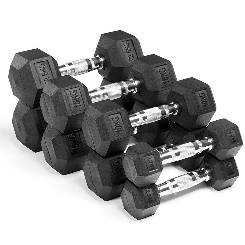 Home Gym Dumbbell Set - Juego completo de mancuernas hexagonales recubiertas