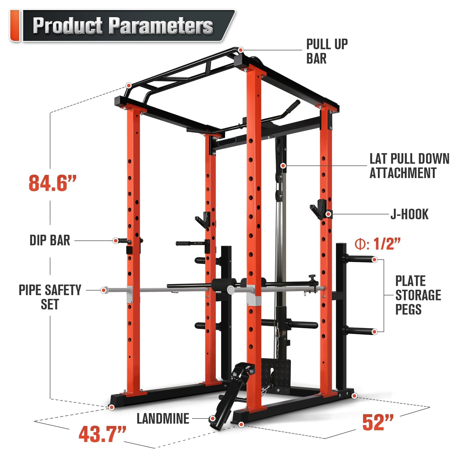 Home Gym Multi - Jaula de potencia multifunción comercial para