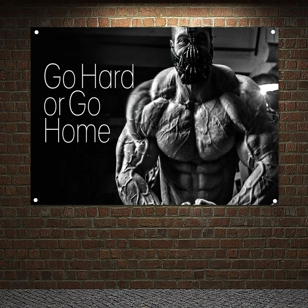Home Gym Yes Or No - Póster Decorativo Inspirador para Gimnasio 