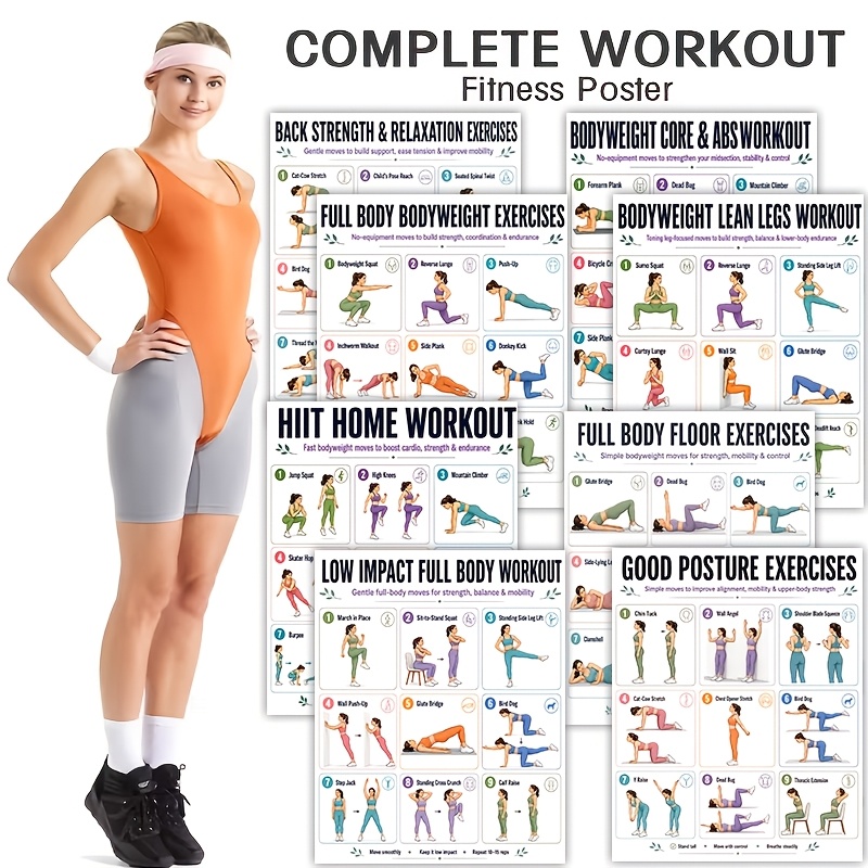 Juego de 8 Hojas de Guía de Ej - Home Gym Reviews reseña y precio